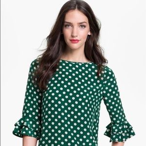 Kate Spade Silk Ruffle 3/4 Sleeve Blouse - SZ 00